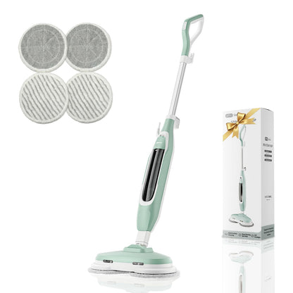EPROEON Steam Mop, All-in-One Steam and Scrub Hard Floor Cleaner with LED Headlights, 450ml Tank, 4 Soft Pads, Dual Power, Swivel Steering for Hardwood, Tile and Laminate