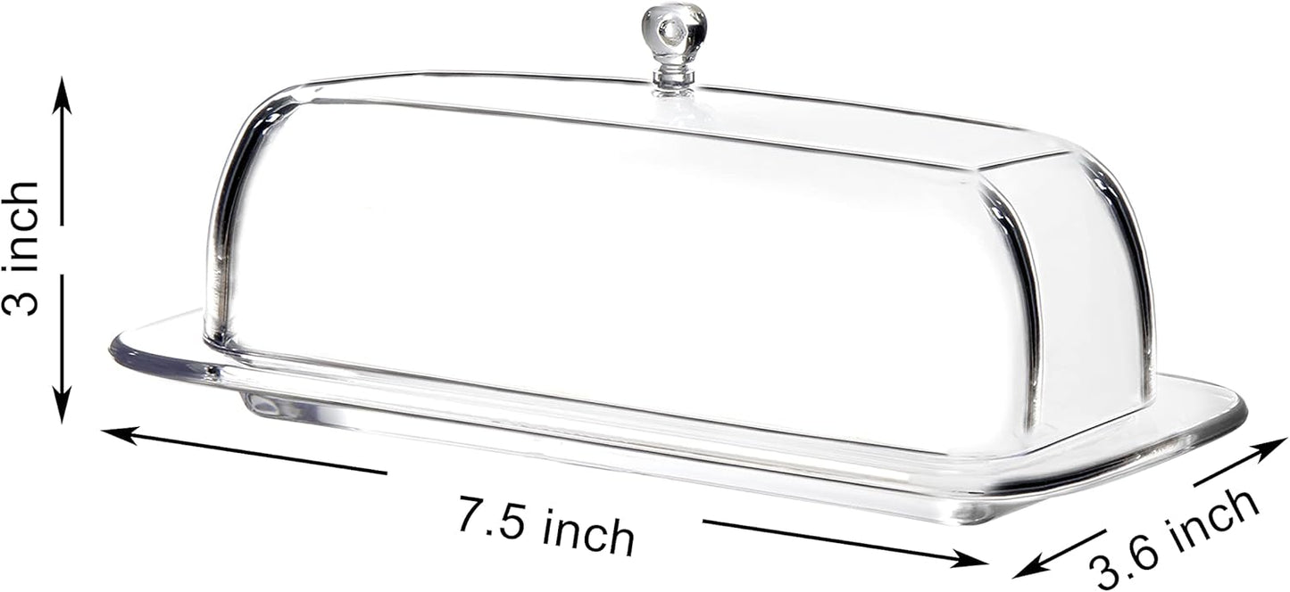 Youngever Plastic Butter Keeper, Reusable Clear Butter Dish with Lid