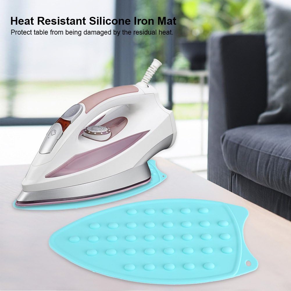 Yosoo Silicone Iron Hot Rest Pad Mat - Ironing Surface Stand Mat (Green)
