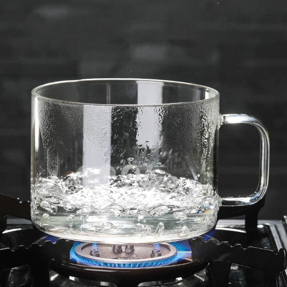 Glass Saucepan with Cover, Glass Cookware for Stove, Instant Noodles Pot, Clear Cooking Pot