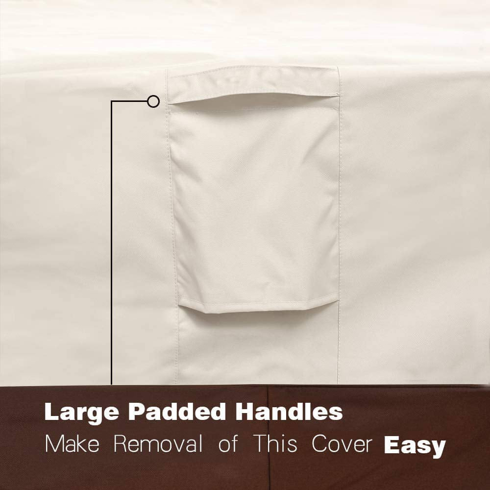 Vailge Waterproof Patio Furniture Set Cover with Padded Handles, Patio/Outdoor Table Cover, Patio/Outdoor Dining Square Table Chairs Cover(Medium,Beige & Brown)