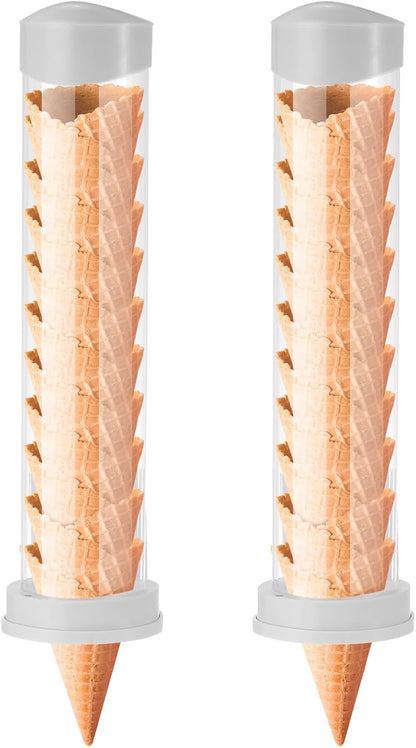 2 16'' 3'' 2 Tioncy Pcs Ice Cream Cone Dispenser Waffle Cones Holder L x Dia with Gaskets for Ice Cream Wall Mount