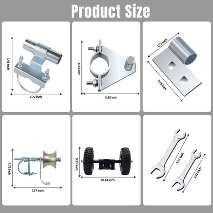 Jeogejin Rolling Gate Hardware Kit for Chain Link Gate Sliding Gate Hardware, Suitable for Sliding Gate Construction in Various Scenarios（Farm, Ranch, Yard）
