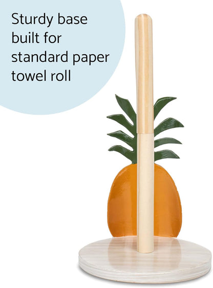 12 inch Elanze Designs Tropical Pineapple Resin and Wood Paper Towel Holder