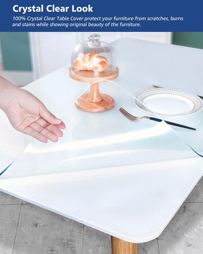 24X36 Inch 1.5mm Crystal Clear Office Desk Cover Pad Blotter Thick Vinyl Tablecloth Heat Resistant Waterproof Plastic