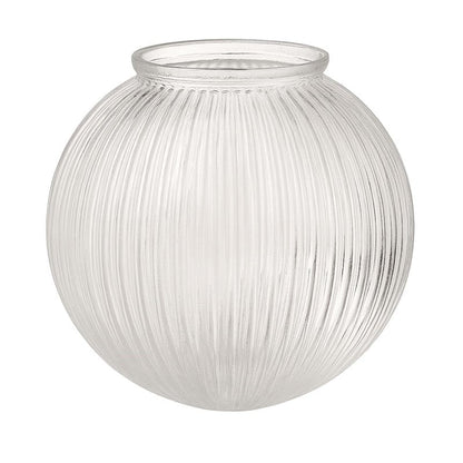 LIGHTACCENTS Clear Ribbed Ceiling Light Cover – 5.9” Flush Mount Globe for Fan or Fixture Replacement – Glass Shade for Kitchen, Bathroom, Hallway, or Bedroom Ceiling Lights