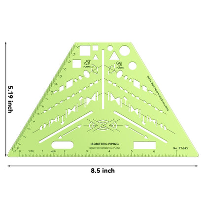 Tosstuki 2 Pack Isometric Piping Template Professional Plumbing Elevation Template Guide Electrical Drafting Isometric Piping Drawing Stencil