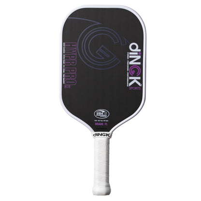 Hypr Pro X Pink Pickleball Paddle, T700 Carbon Fiber Grit Surface for Spin, 16MM Honeycomb Poly-Core with Hyper Foam Filler for Control & Power, 8.4-8.7 oz Pro Weight, USAPA Approved, 16.5” x 7.5”