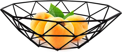 Metal Wire Fruit Bowl, Iron Arts Fruit Storage Basket for Kitchen Counter, Decorative Hold for Vegetables, Bread, Snacks