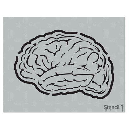 Stencil1 Brain Stencil Durable Quality Reusable Stencils for Painting - Create Stencil Crafts and Decor - Decor on Walls Fabric & Furniture Recyclable Art Craft - 8.5" x 11"