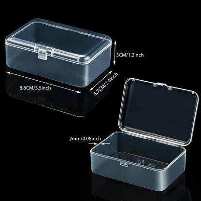 SATINIOR 24 Packs Small Clear Plastic Beads Storage Containers Box with Hinged Lid for Storage of Small Items, Crafts, Jewelry, Hardware (3.5 x 2.4 x 1.2 Inches)