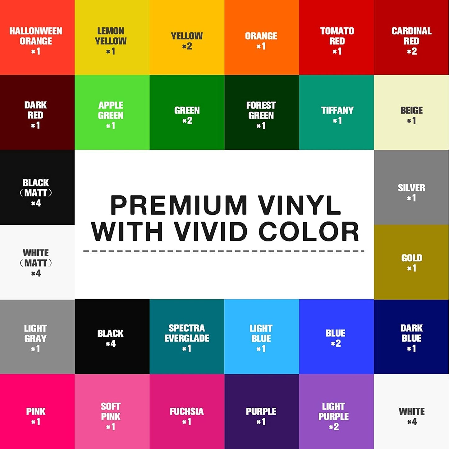 HTVRONT Permanent Adhesive Vinyl for Cutting Machine- 45 Vinyl Sheets 12" x 12" & 5 Transfer Tape Sheets Set for Craft Projects, Signs, Scrapbooking (Multi Color 50pack)