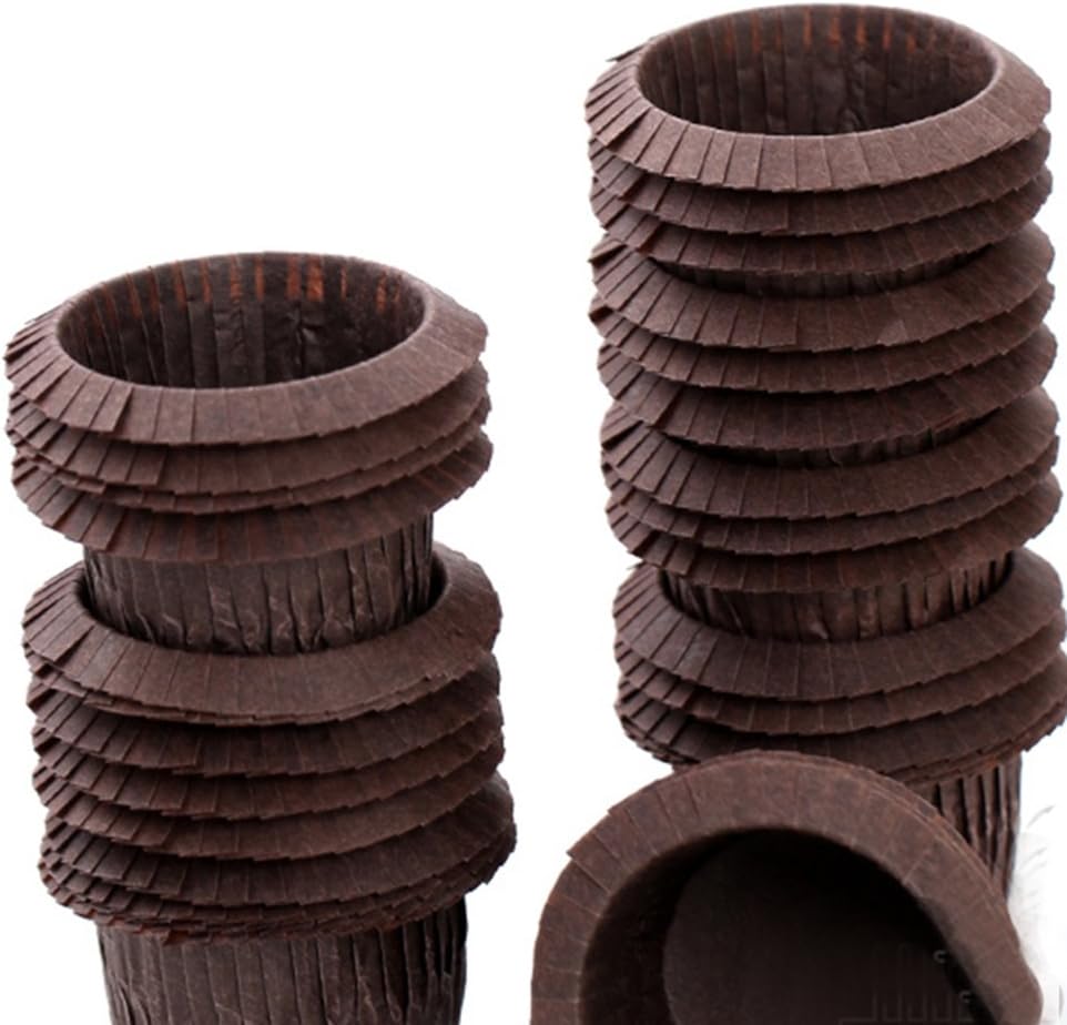 Cupcake Liners Baking Muffin Paper Baking Cups for Weddings, Birthdays, Baby Showers (Brown 30pcs)