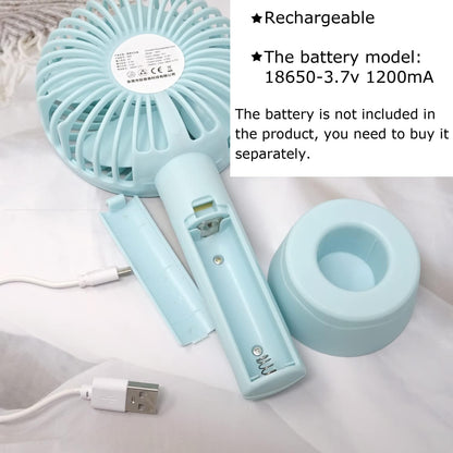Honbay Handheld Rechargeable Fan, Portable USB Mini Fan with Base for Home, Office, Travel, Blue