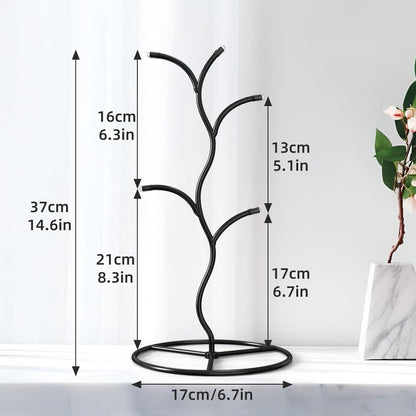 Beesini 2 Pack Mug Holder, Metal Coffee Mug Holders Tree, Decorative Mug Rack, Mug Cup Tree for Kitchen Decor Organizer, Black