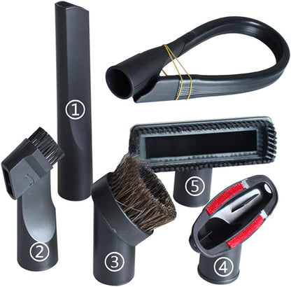 Vacuum Attachments 32mm (1 1/4 inch) Brush, Flexible Crevice Kit for Shop Vac Attachments, 7 Packs