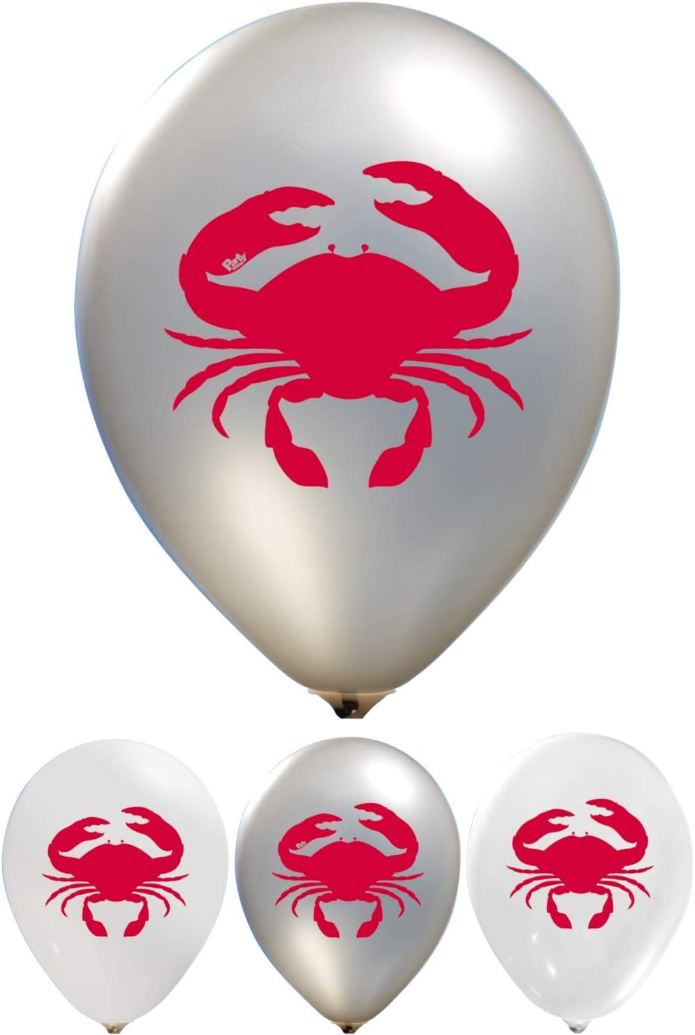 Set 16 12 2 Party Zone of pcs Crab Balloons, Under the Sea Animals Balloons, Nautical Theme Party Balloons Latex, Sided