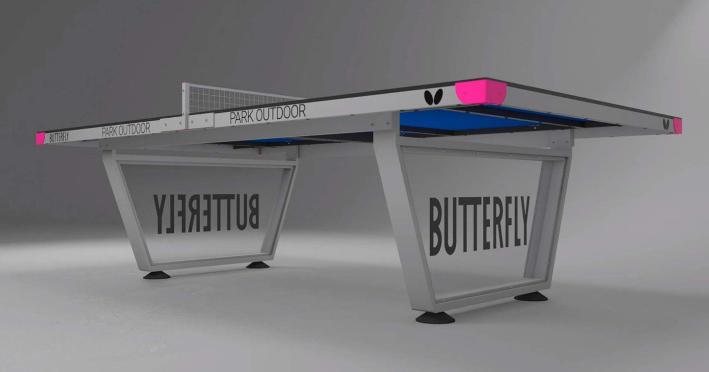 Butterfly Park Outdoor Ping Pong Table | Outdoor Table Tennis Table for Parks, Beaches, Playgrounds | Anti-Glare Weatherproof Ping Pong Top | Outdoor Ping Pong Net | Sturdy Frame with 10 Year Warranty