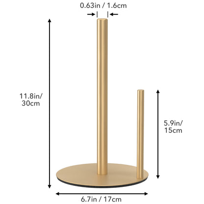 Paper Towel Holder Gold, Premium Stainless Steel Kitchen Roll Dispenser, Countertop Roll Organizer