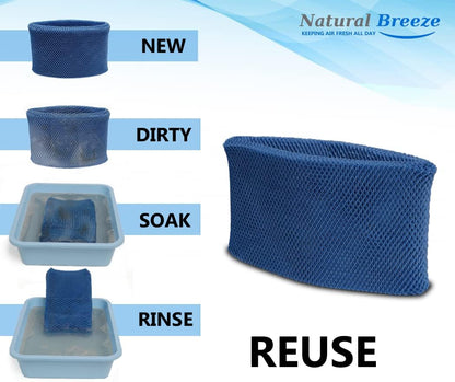 Natural-Breeze Washable & Reusable Humidifier Filter - Compatible with Honeywell HC-14, E Filter