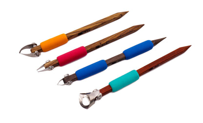 The Original DiamondCore Tools: 4-Pack Pottery Carving Tool Set ‚ P11, P19, FP1, X2, Clay Carving, Ceramic Sculpting, Sgraffito, Relief Fluting (Set 2)