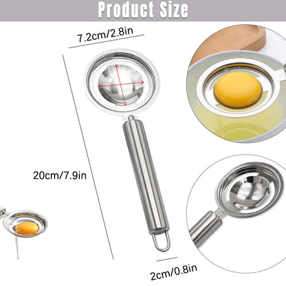 Egg Separator,Stainless Steel Egg Yolk White Separation Tool