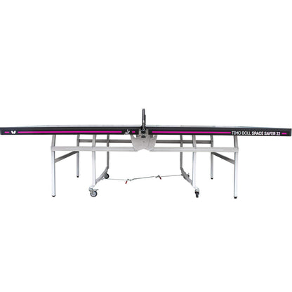 Butterfly Timo Boll Space Saver 22 Special Edition Ping Pong Table | Indoor Rollaway Game Table | ITTF Approved Table Tennis Table | Tournament, Club, Home | Pro Net Included | Compact Storage | Gray