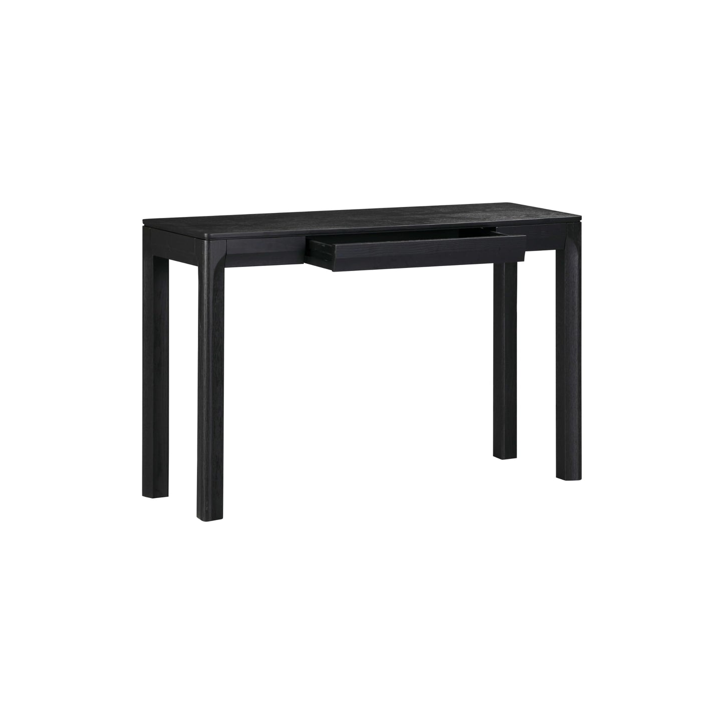 NTC Flow 47-Inch Console Table, Modern Solid Wood Entryway Table with Hidden Drawer, Waterproof & Heat Resistant, Narrow Table for Hallway, Living Room & Foyer, Burnt Black