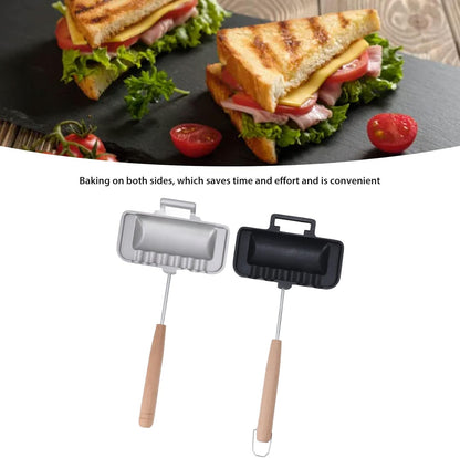 Haofy Double Sided Skillet Sandwich Baking Pan, Bread Crimp Sealing Pan for Toasting