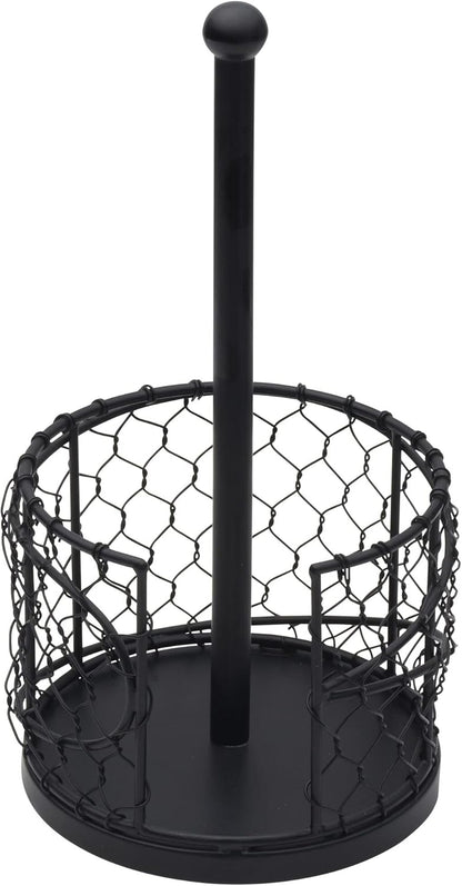 12.75-Inch Countertop Mikasa Gourmet Basics Farmer's Market Paper Towel Holder, - Decorative Iron Convenience, Black