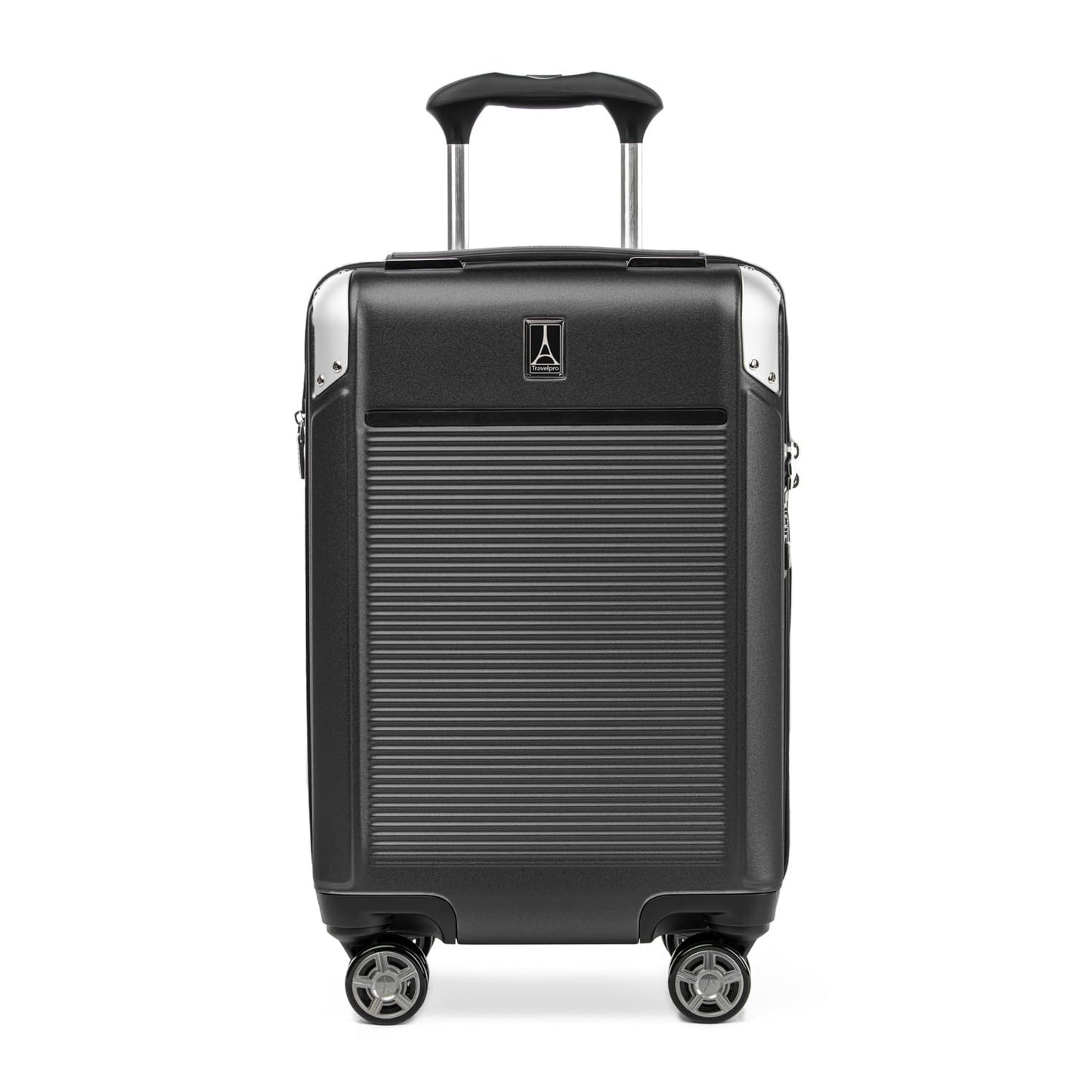 Travelpro Platinum Elite Hardside Expandable Carry on Luggage, 8 Wheel Spinner, TSA Lock, Hard Shell Polycarbonate Suitcase, Shadow Black, Compact Carry on 20-Inch