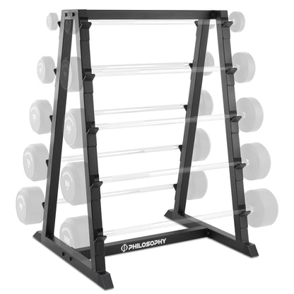 Philosophy Gym 10-Bar Fixed Barbell Weight Rack - Heavy-Duty Storage Holder for Straight & EZ Curl Pre-Weighted Bars