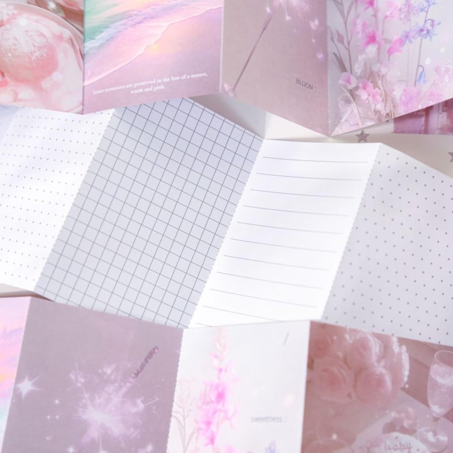 Doukado 120 Sheets Aesthetic Landscape Memo Pads, 2.6x4.1 Cinematic Scenery Scrapbooking Supplies, 4 Packs Modern Nature Note Paper for Junk Journaling, DIY Collage & Creative Planning