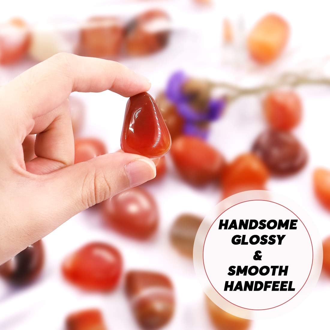 Hilitchi Reddish Brown Agate Stone - Tumbled Stones for Plants, Cacti & Succulents Bedding, 1lb (455g)/Bag