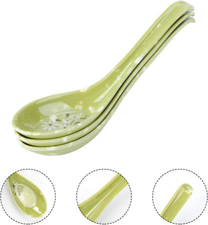 8pcs Melamine Soup Spoons for Chinese Asian Soup, Ramen, Noodle, Porridge Dinner