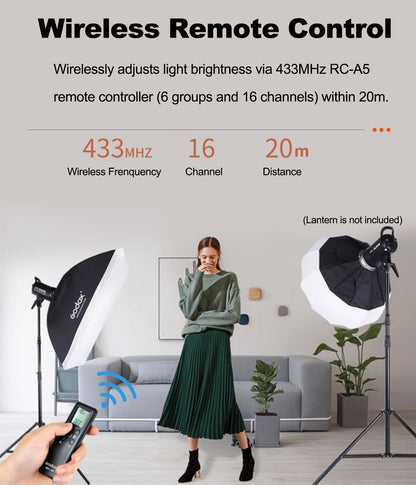 Godox 2Pack SL60W Studio LED Video Light Kit for Photography,60W Continuous Lighting Set,5600K Bowens Mount Flash Light with Softbox,Remote Control,Stands for Video Recording,Product Portrait Shooting