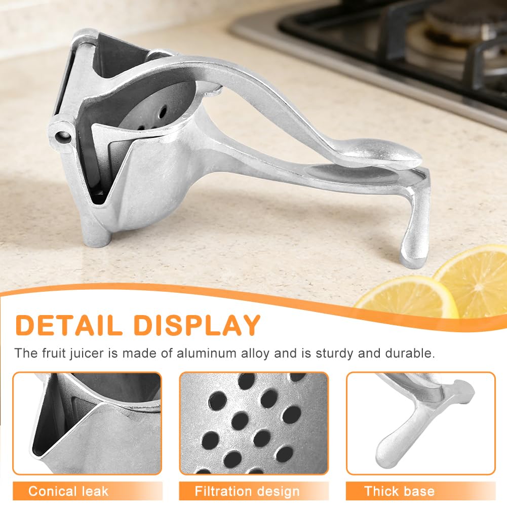 Aluminum Alloy Fresh Fruit Juice Extractor,Hand Juicer Squeezer Lemon Juicer Manual Hand Press with Ergonomic Grip For Orange Citrus Lime Grapefruit With 4filt er bag(Silver,Size:20 * 12 * 10cm)