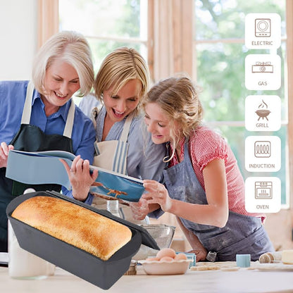 PADELE Cast Iron Bread Pan with Lid - 2LB Capacity (13x5 Inch) Large Pullman Loaf Pan for Homemade Bread - Non-Stick，Dual Handle, Pre-Seasoned, Rust-Resistant (Black-Cast Iron)
