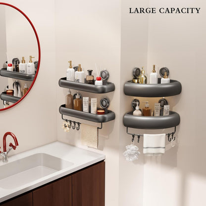 1 Pack CICUFY Shower Caddy Suction Cup, No Drilling Corner Shower Shelves, Rust Proof Bathroom Storage Organizer
