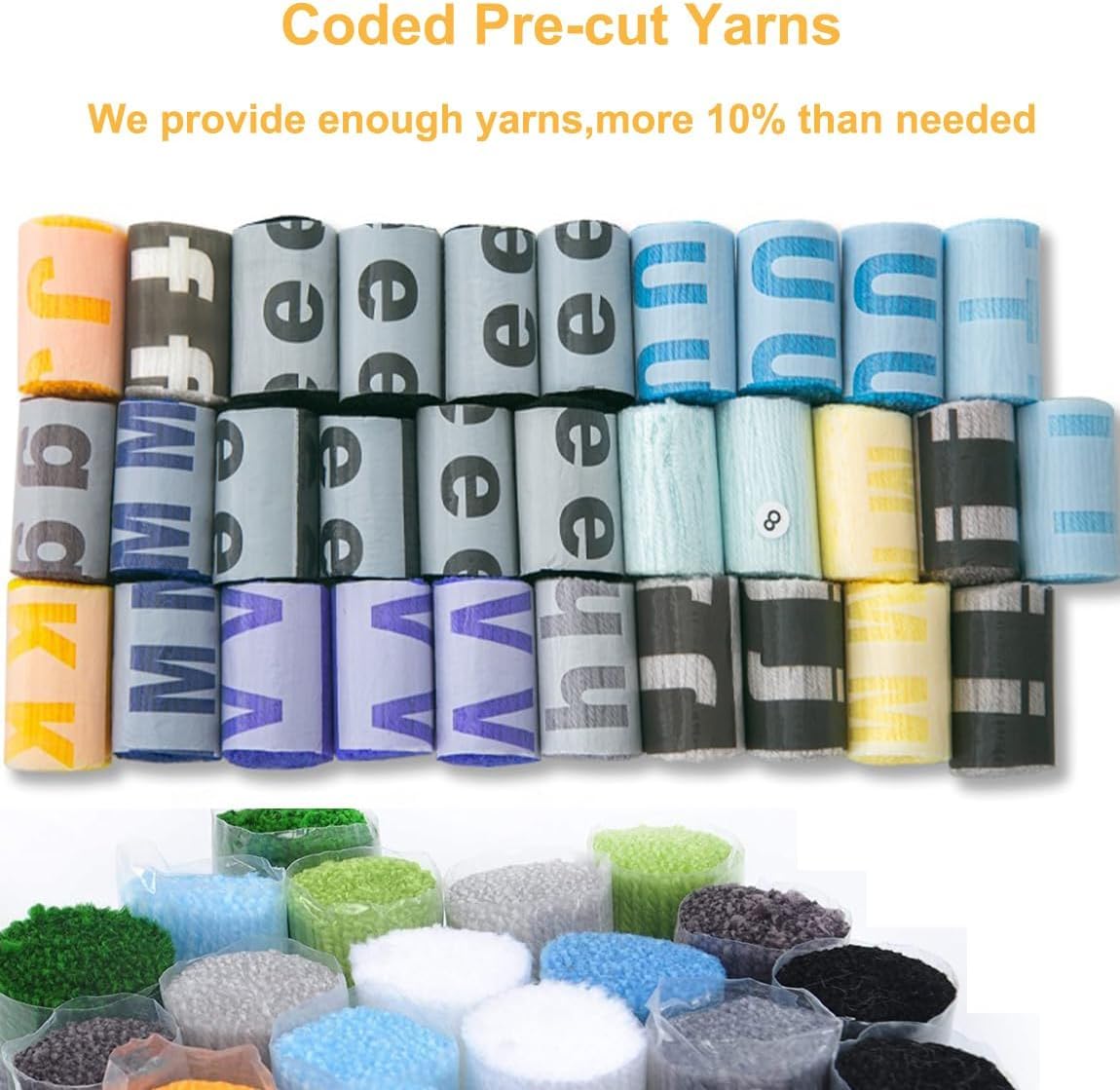 YOOTOM Christmas Latch Hook Kits, DIY Rug Carpet Crochet Yarn Latch Hook Rug Kit with Printed Canvas 20"x20"