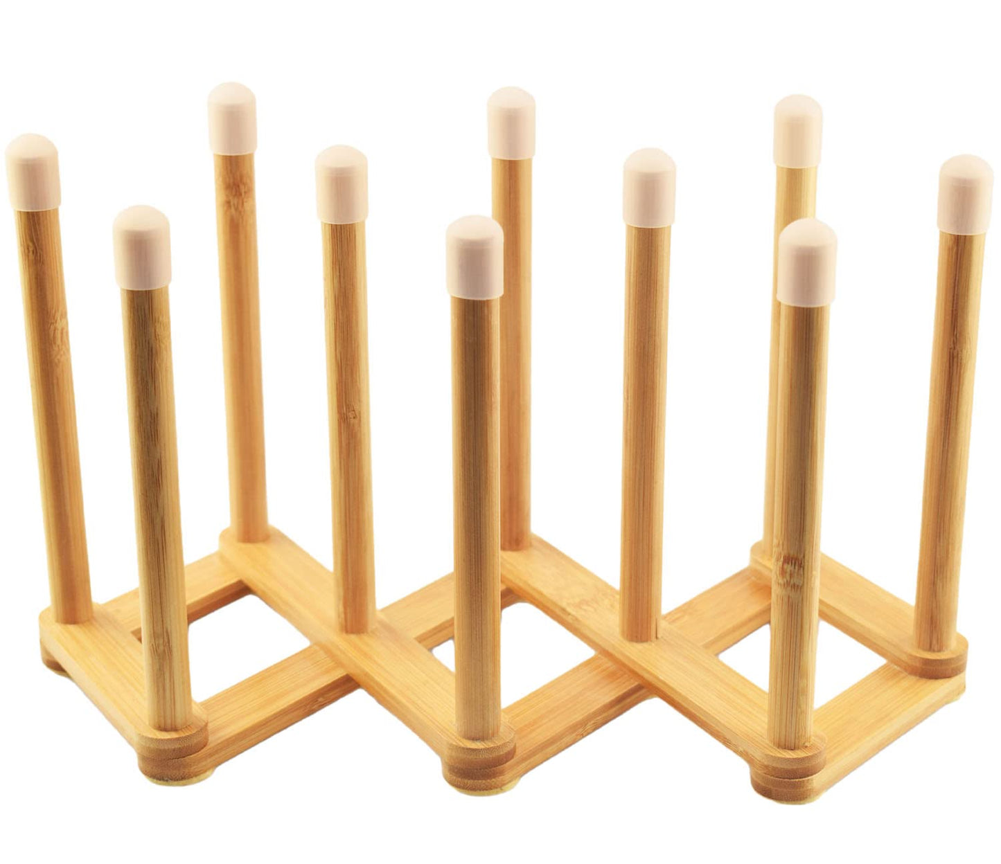 Cyauatt Bamboo Retractable Bottle Drying Rack Cup Dish Drying Racks,Sports Water Bottle and Mug Drainer Stand, Plastic Bag Dryer Rack and Multifunctional Drying Rack for Kitchen Countertop
