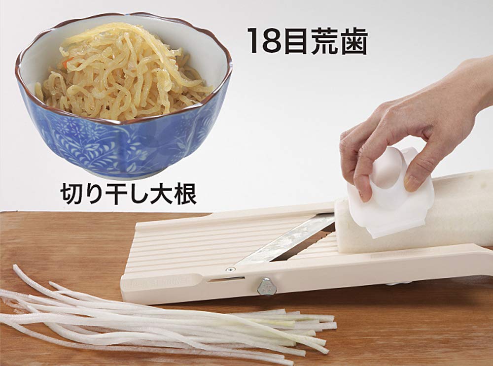 Benriner Super Standard Madoline Slicer, with with 4 Japanese Stainless Steel Blades, Almond
