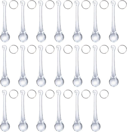 20pcs 3inch LONGWIN Crystal Teardrop Chandelier Pendant Parts Wedding Party Christmas Tree Decorations Ornaments