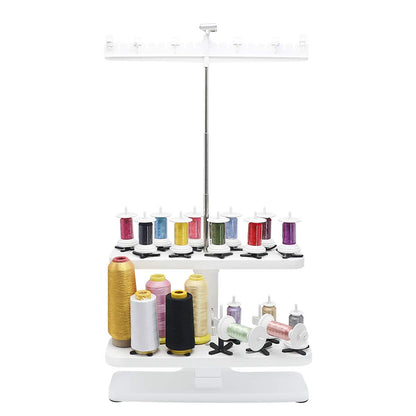 Sew Tech 20 Spool Thread Stand for Embroidery Machine Sewing Quilting Serger Machine, Height Adjustable Cone Thread Holder for Smoother Feed, Large Spool Holder for Brother Singer Babylock Bernina etc