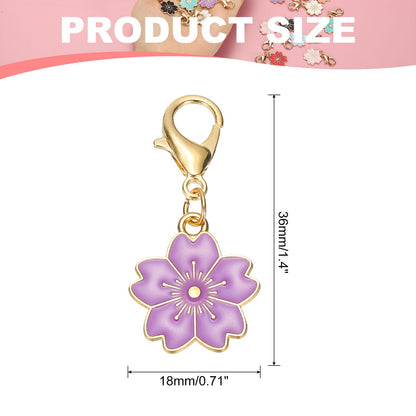 PATIKIL Flower Crochet Stitch Markers, 50 Pack 1.4" Metal Knitting Markers Cherry Blossom Removable Lobster Clasp Charm Locking Cute Stitch Marker for Sewing Crocheting DIY Craft, Purple