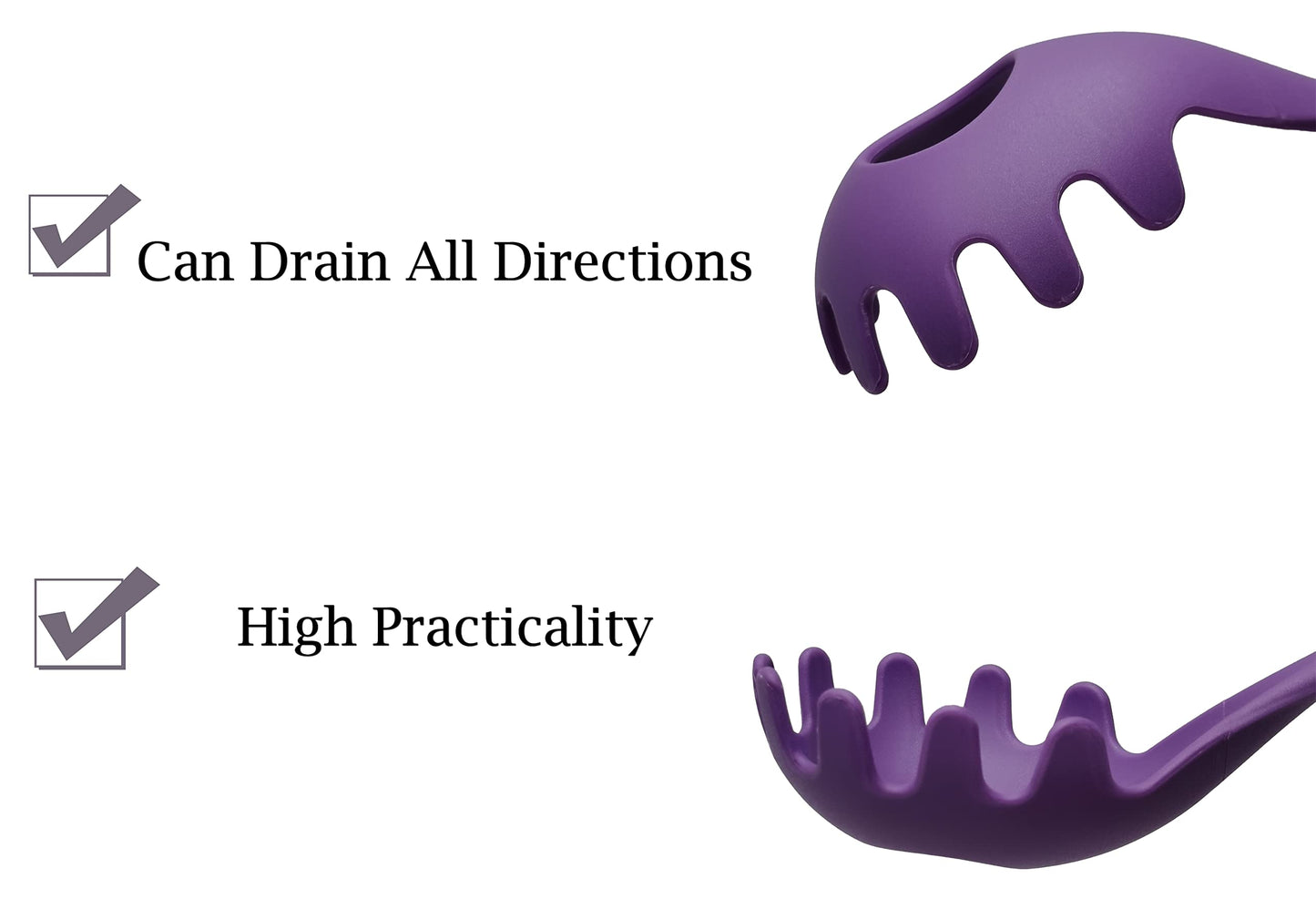 4 -in -1 Large Measure Portion Control/Nylon Spaghetti Spoon/Spoon Strainer/Spaghetti Measurer Tool Quick Pasta Measuring Tool With 3 Different Sizes Measuring Holes,For Kitchen Cooking Tool 【PURPLE】