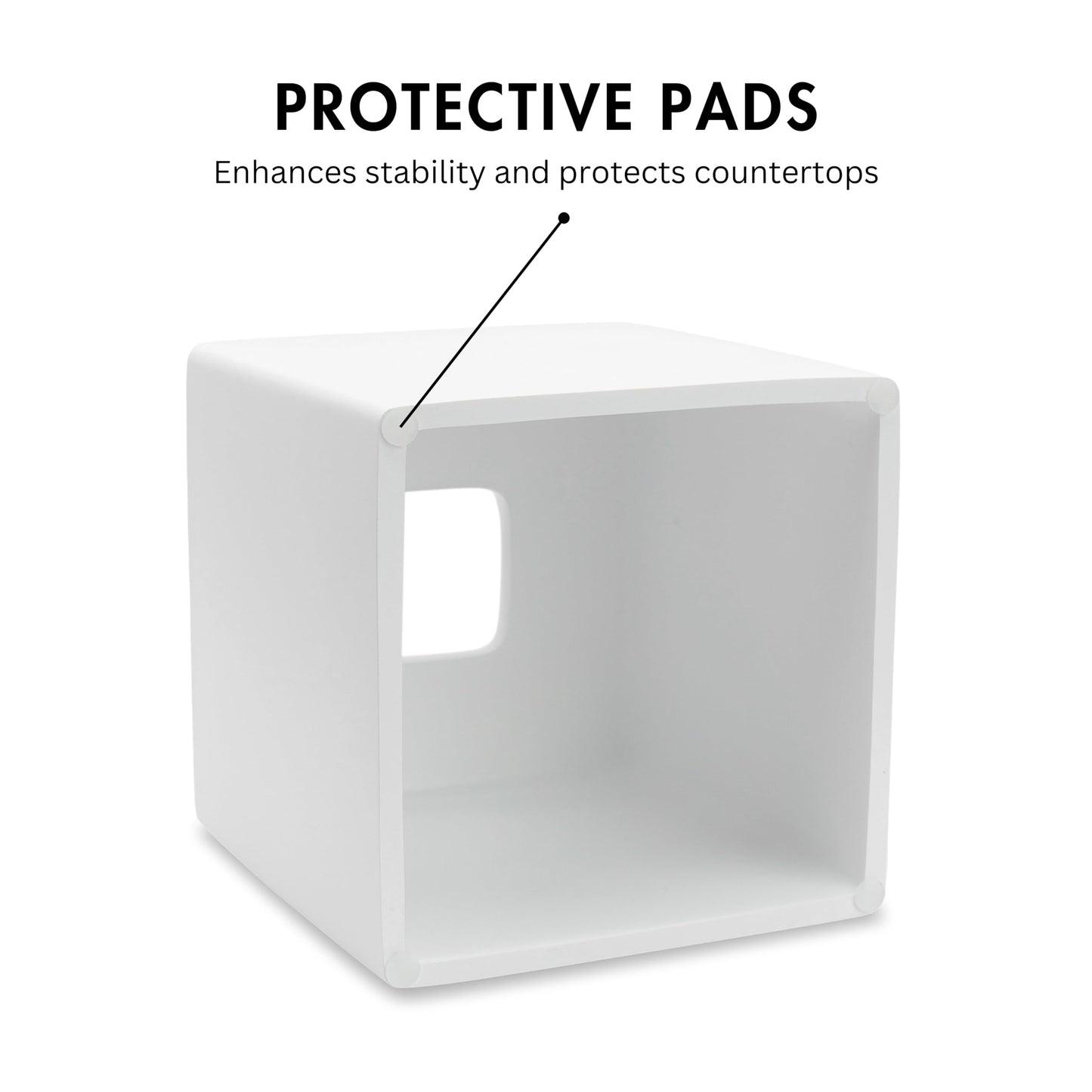 Yew Design Matte White Square Tissue Box Cover, Decorative Tissue Box Dispenser for Bathroom, Parlors, Office, Bedroom Dresser, Vanity Countertop, Nightstand, Car, and Desk