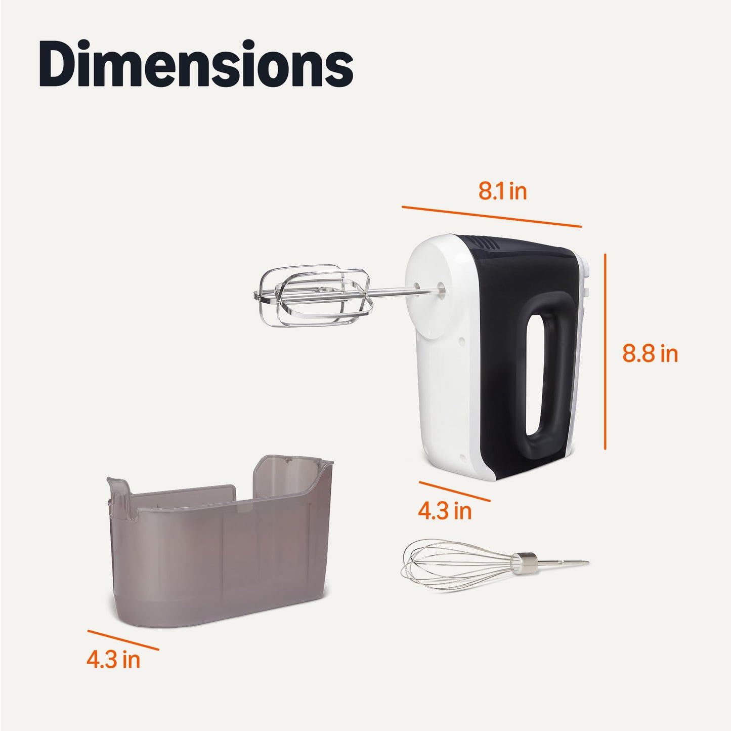 Amazon Basics 6-Speed Electric Hand Mixer with Turbo and Stainless Steel Whisk, Snap-On Storage Case, 250 Watts, Black