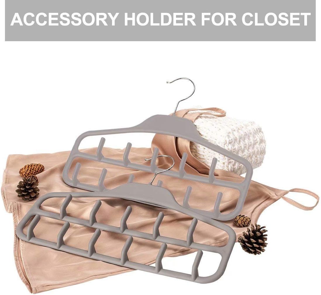 FairyHaus Belt Hanger Organizer 2 Pack, Non-Slip Tie Rack Holder for Belts, Ties, Jewelry, Scarves
