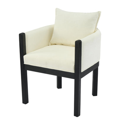 Christopher Knight Home Lucid Linen Upholstered Dining Chairs Set of 2, Rubber Wood Dining Room Chairs, Modern Armchair, Extra Seating for Dining Room, Versatile Indoor Furniture, White + Black